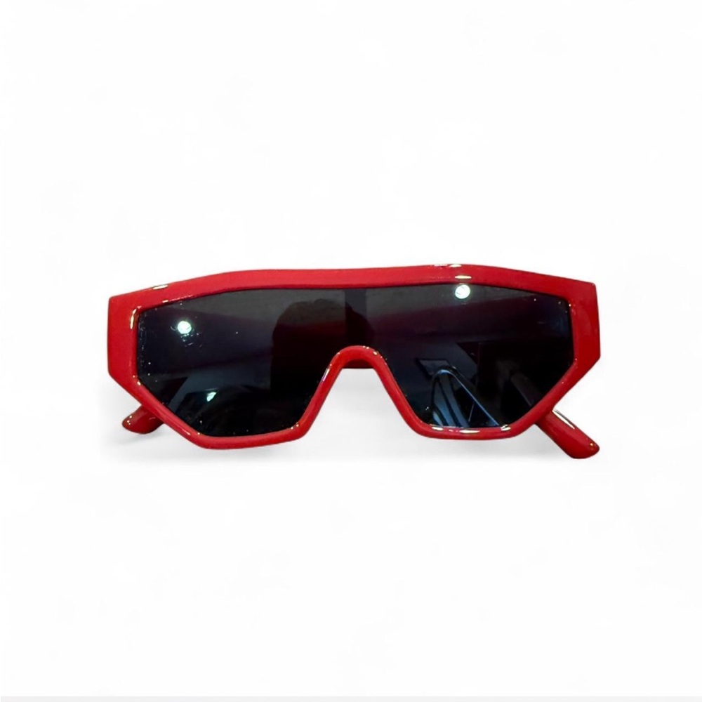 Futuristic Black and Red Sunglasses